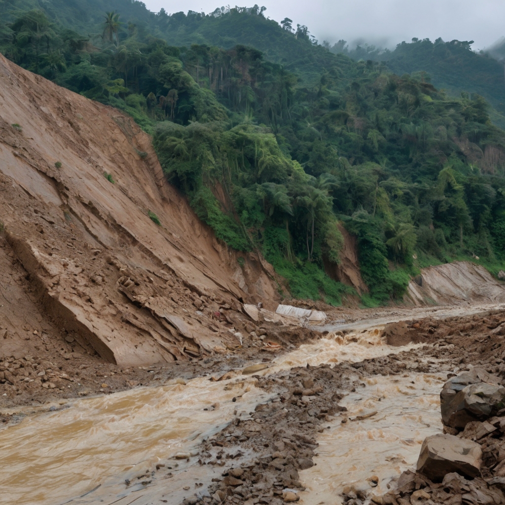 Last night’s heavy rains led to a landslide in Barangay Laganac, located in Balatan, Camarines Sur.